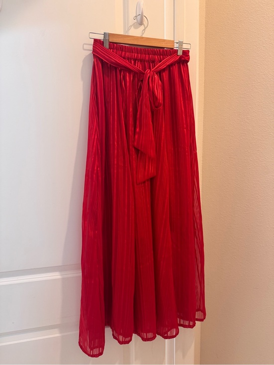 Her Destiny Dresses & Skirts - HER Destiny Pleated Red Skirt with Tie Waist